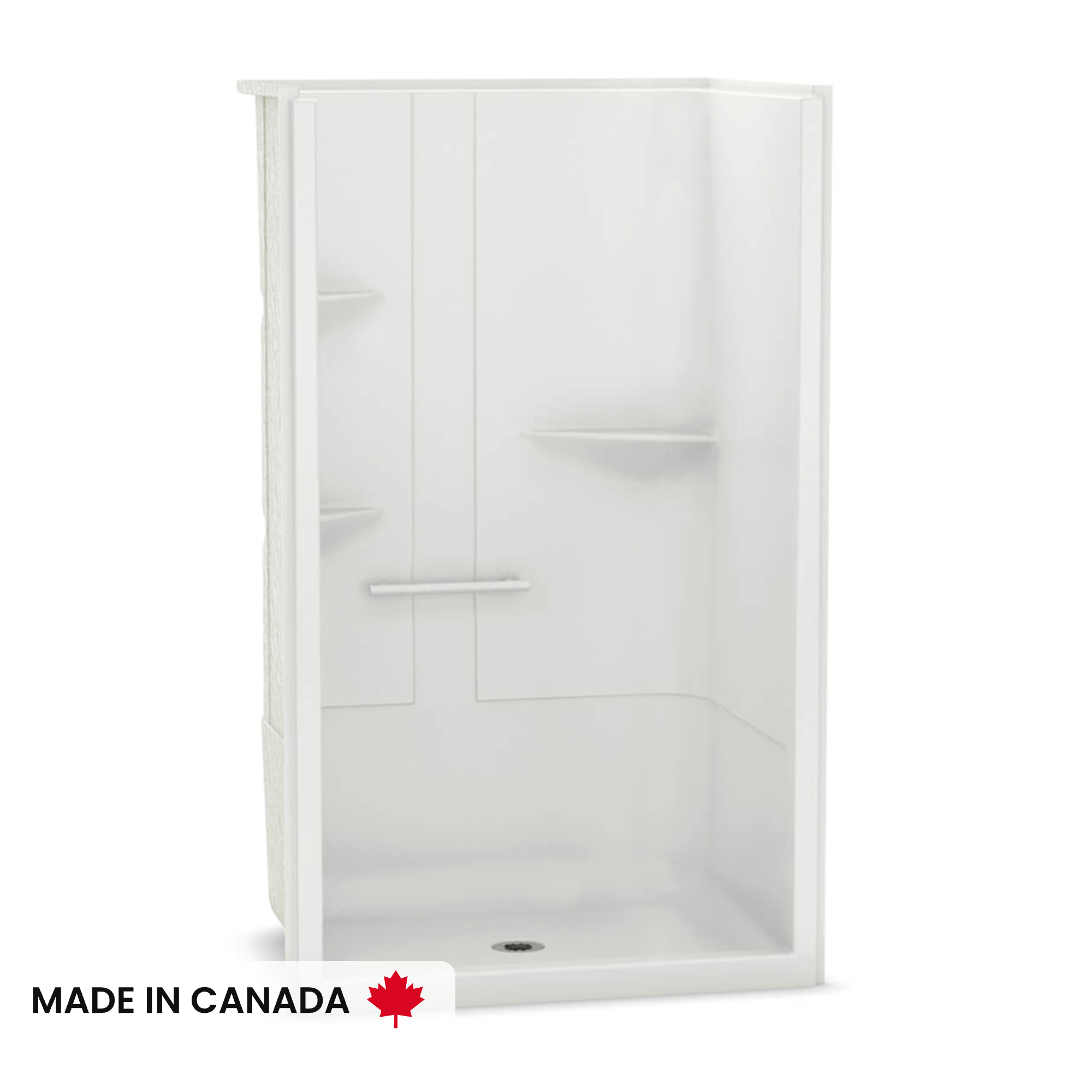 Allia SH-4834 Acrylic Alcove Center Drain No Seat One-Piece Shower
