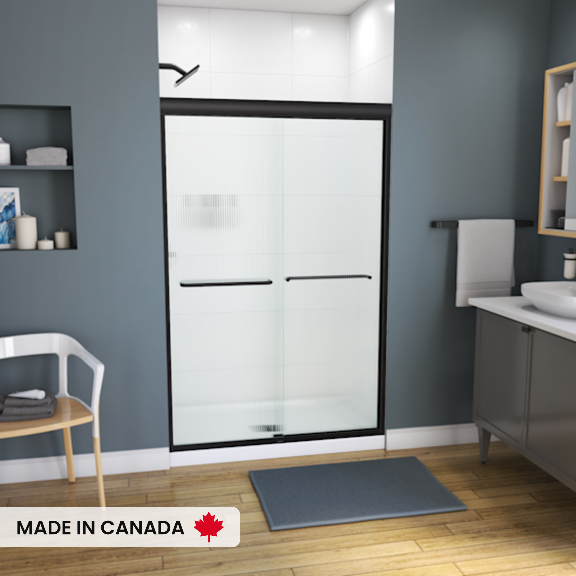 MAAX-KAMELEON-47W-SHOWER-DOOR-RS739-FLUTED-MB