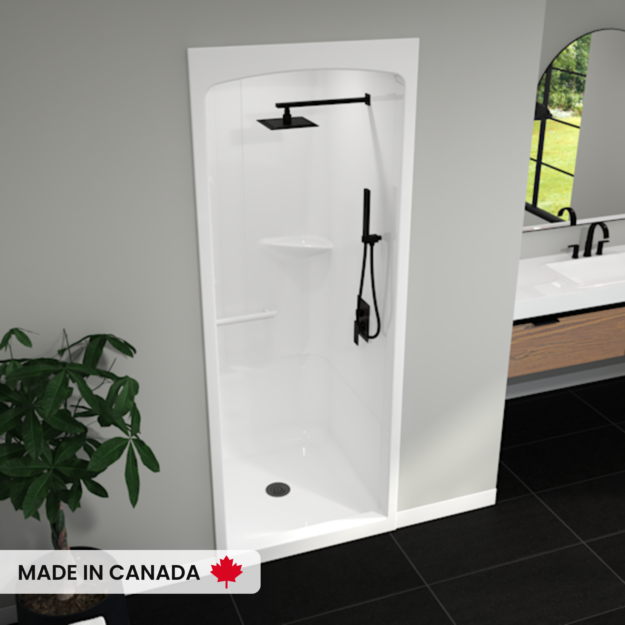 カメオ Camelia SHR-3636 Acrylic Alcove Center Drain No Seat One-Piece