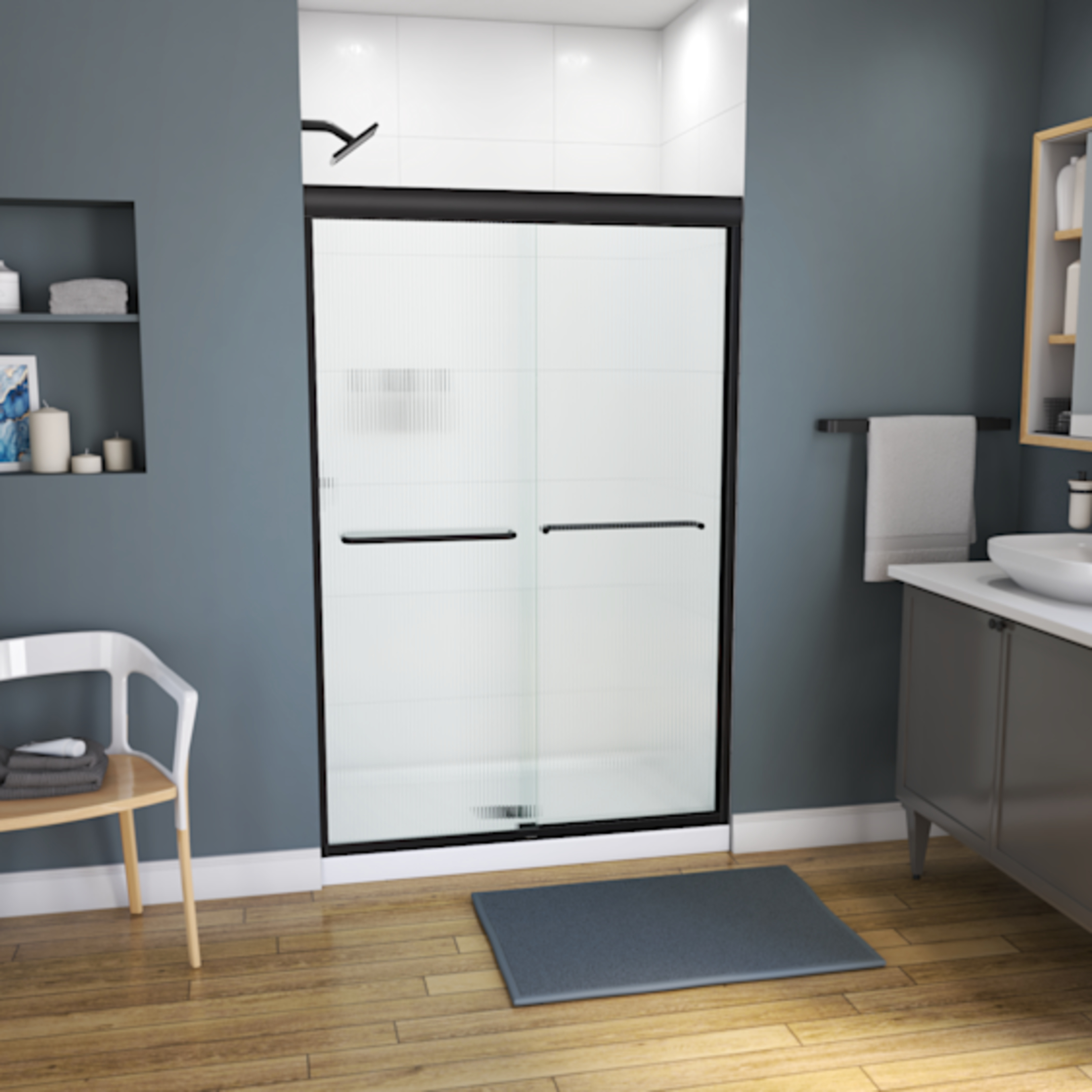 MAAX-KAMELEON-47W-SHOWER-DOOR-RS739-FLUTED-MB