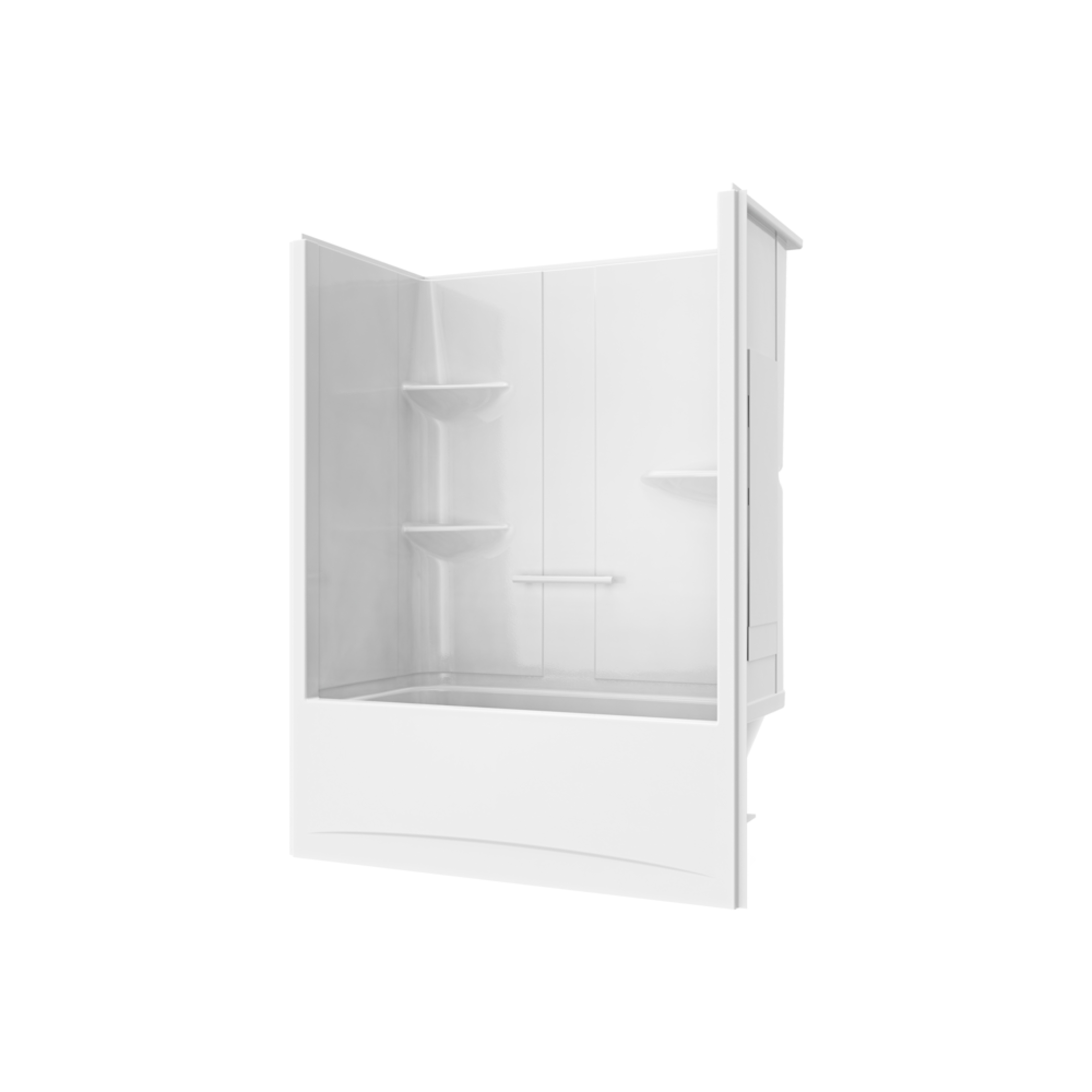 aliel Allia TS-6032 Acrylic Alcove Left-Hand Drain One-Piece Tub Shower