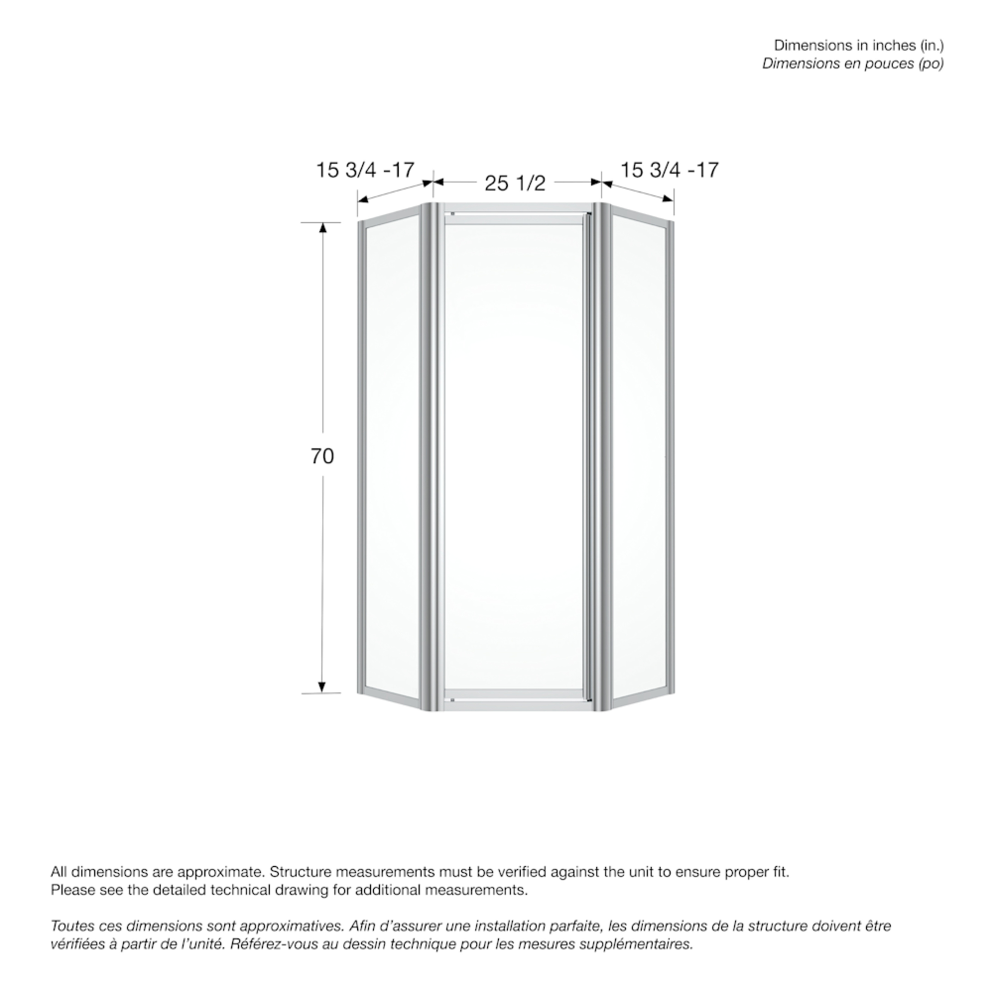 Silhouette Plus Neo-angle 36 x 36 x 70 in. Pivot Shower Door for