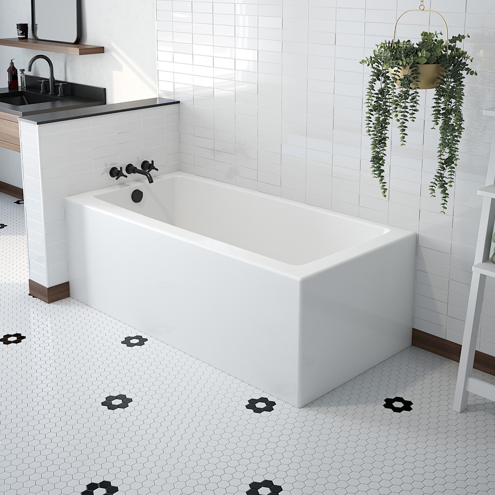 Mackenzie Corner 6032 AFR AcrylX Corner Right-Hand Drain Bathtub