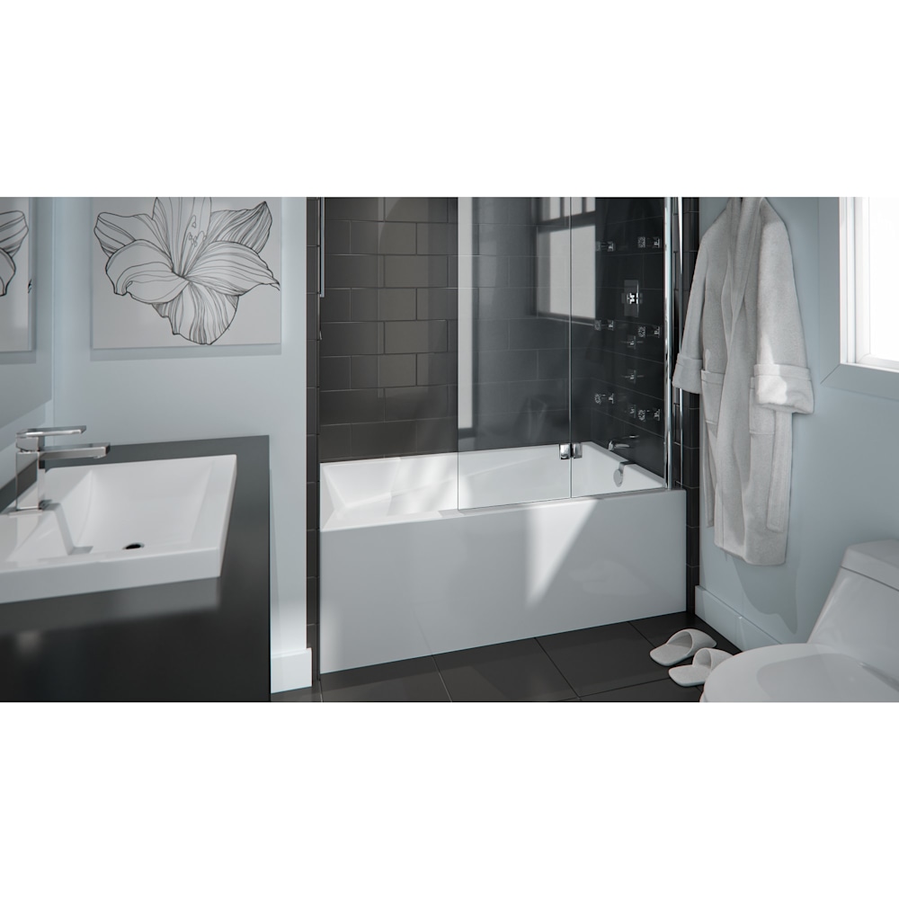 深海 Azea 3260 IFS Acrylic Alcove Left-Hand Drain Bathtub in White