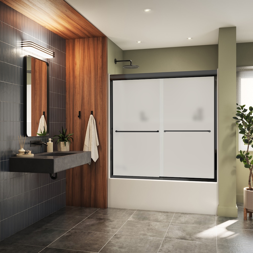 Misca 55-59 x 57 in. 6mm Bypass Tub Door for Alcove Installation with ...