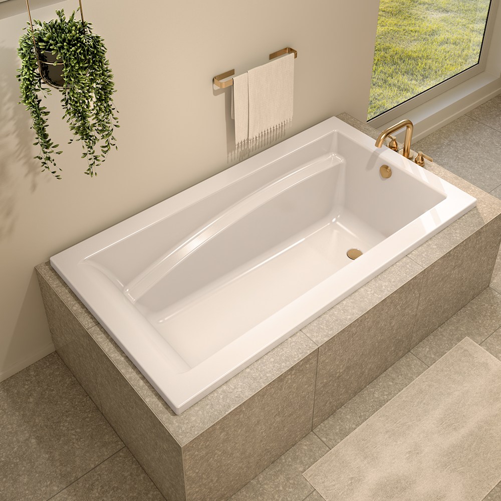 Optik 6636 Acrylic Alcove Left-Hand Drain Hydrofeel Bathtub in