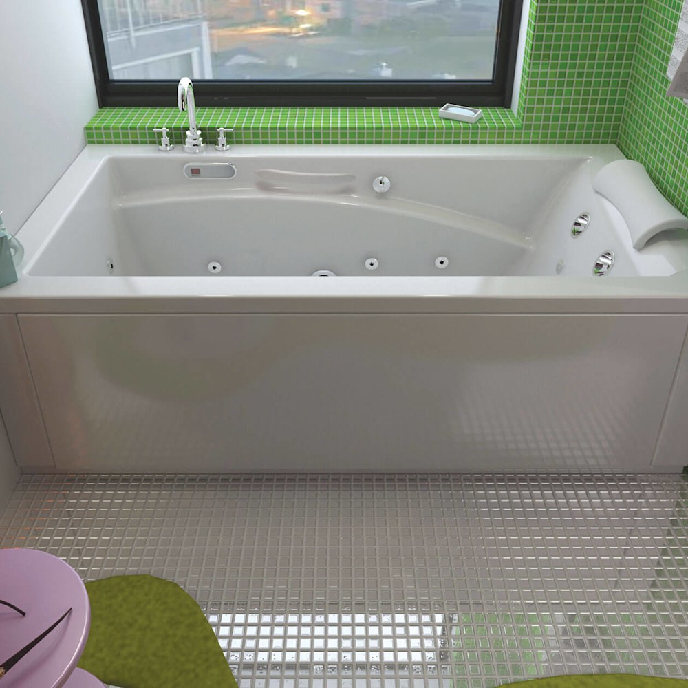Optik 6636 Acrylic Alcove Left-Hand Drain Bathtub in White