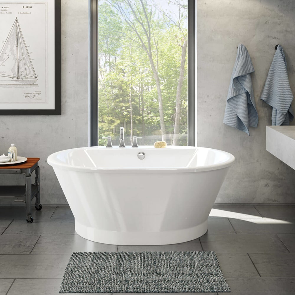 Brioso 6042 AcrylX Freestanding Center Drain Bathtub in White with