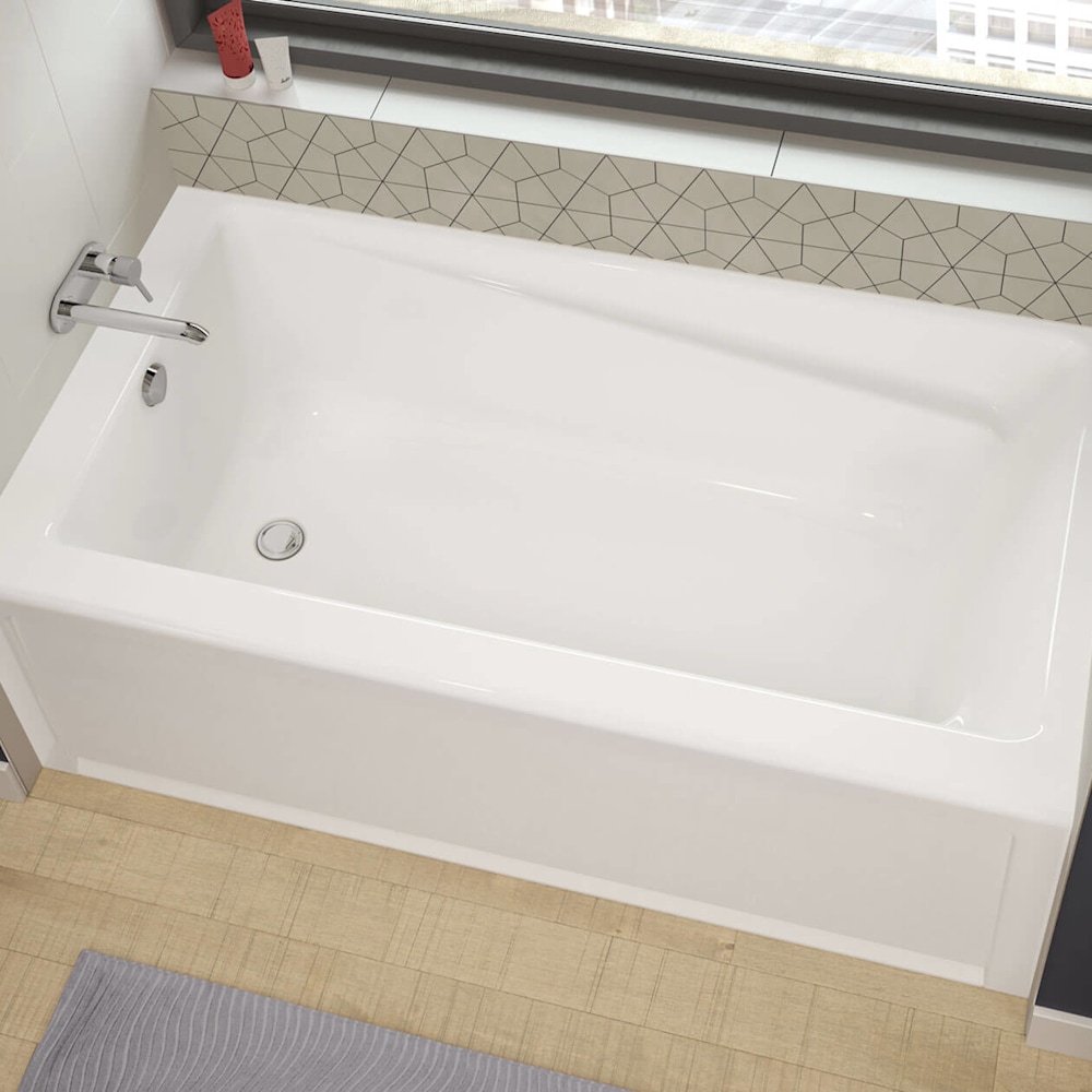 New Town 6032 IFS Acrylic Alcove Left-Hand Drain Bathtub in White