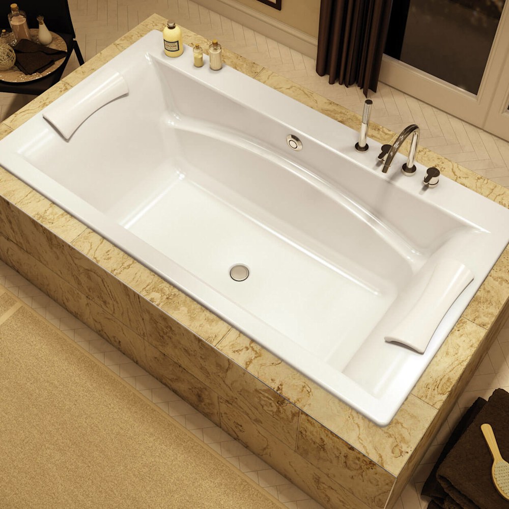 Optik C 66 x 36 Acrylic Drop-in Center Drain Bathtub in White
