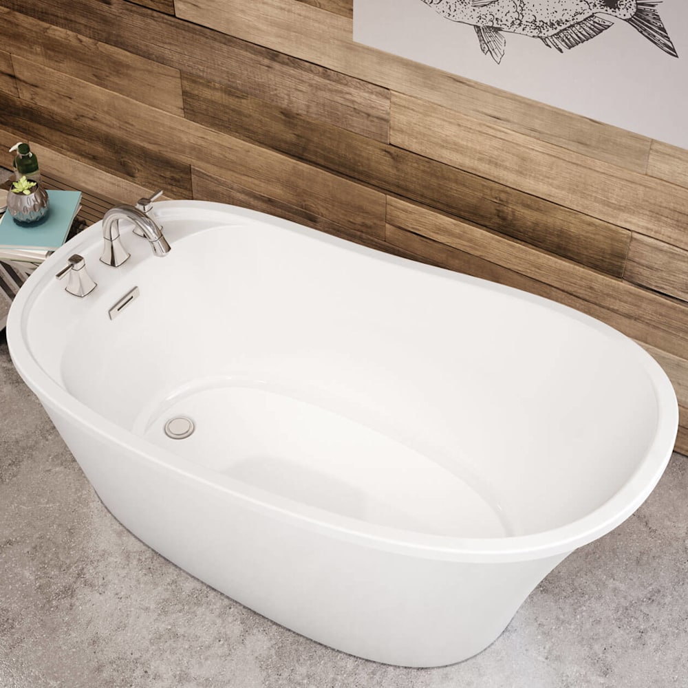 Ariosa 6032 Acrylic Freestanding End Drain Bathtub in White with
