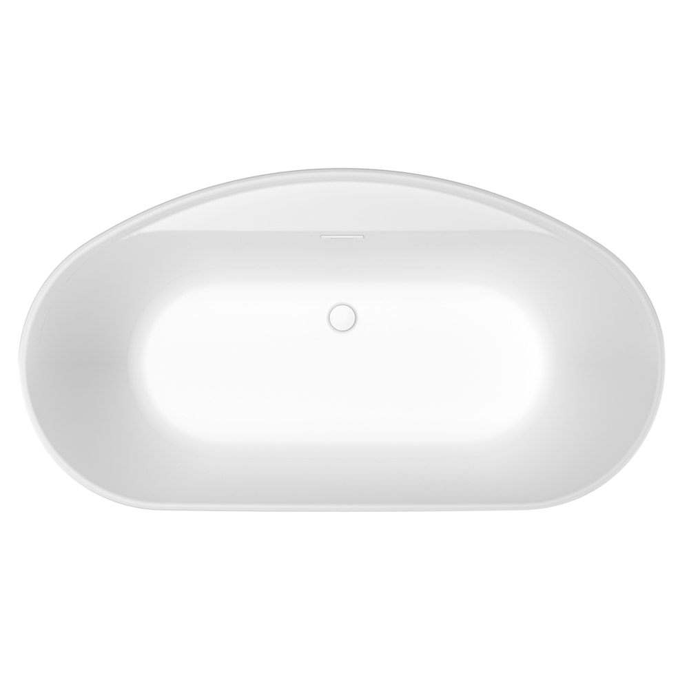 Emica 6434 AcrylX Freestanding Center Drain Bathtub in White with