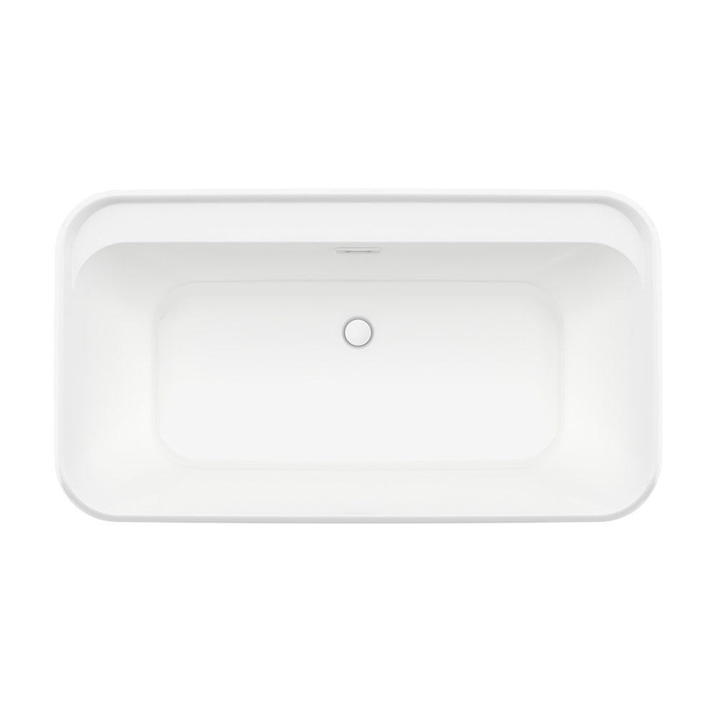 Kai 58 x 32 AcrylX Freestanding Center Drain Bathtub in White with