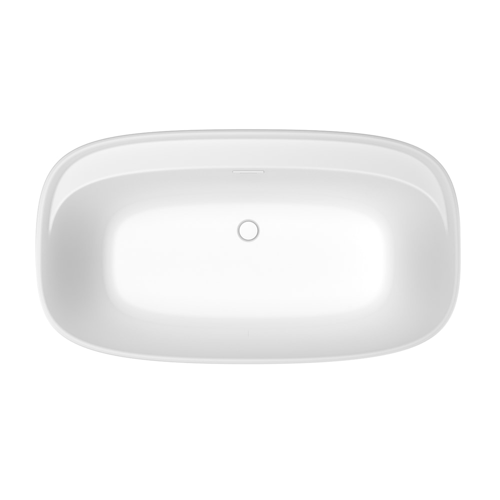 Fontana 58 x 32 AcrylX Freestanding Center Drain Bathtub in White