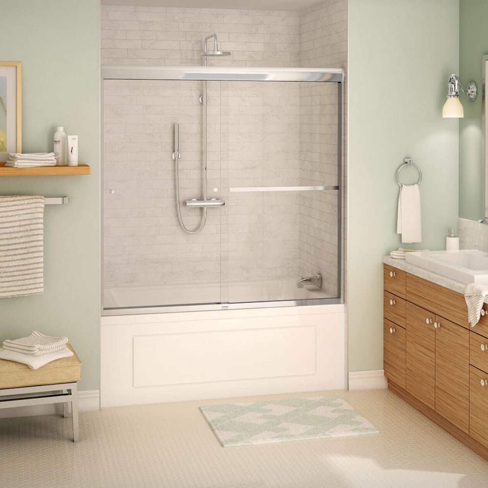Aura 55-59 x 57 in. 8 mm Bypass Tub Door for Alcove Installation