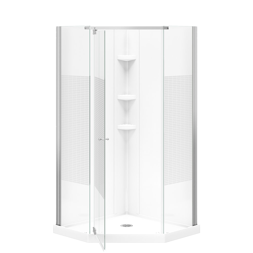 Begonia Carbon 36 x 36 Polystyrene Center Drain Shower Kit in