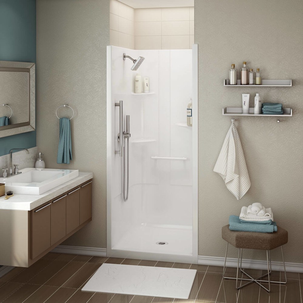 Allia SH-3636 Acrylic Alcove Center Drain No Seat One-Piece Shower