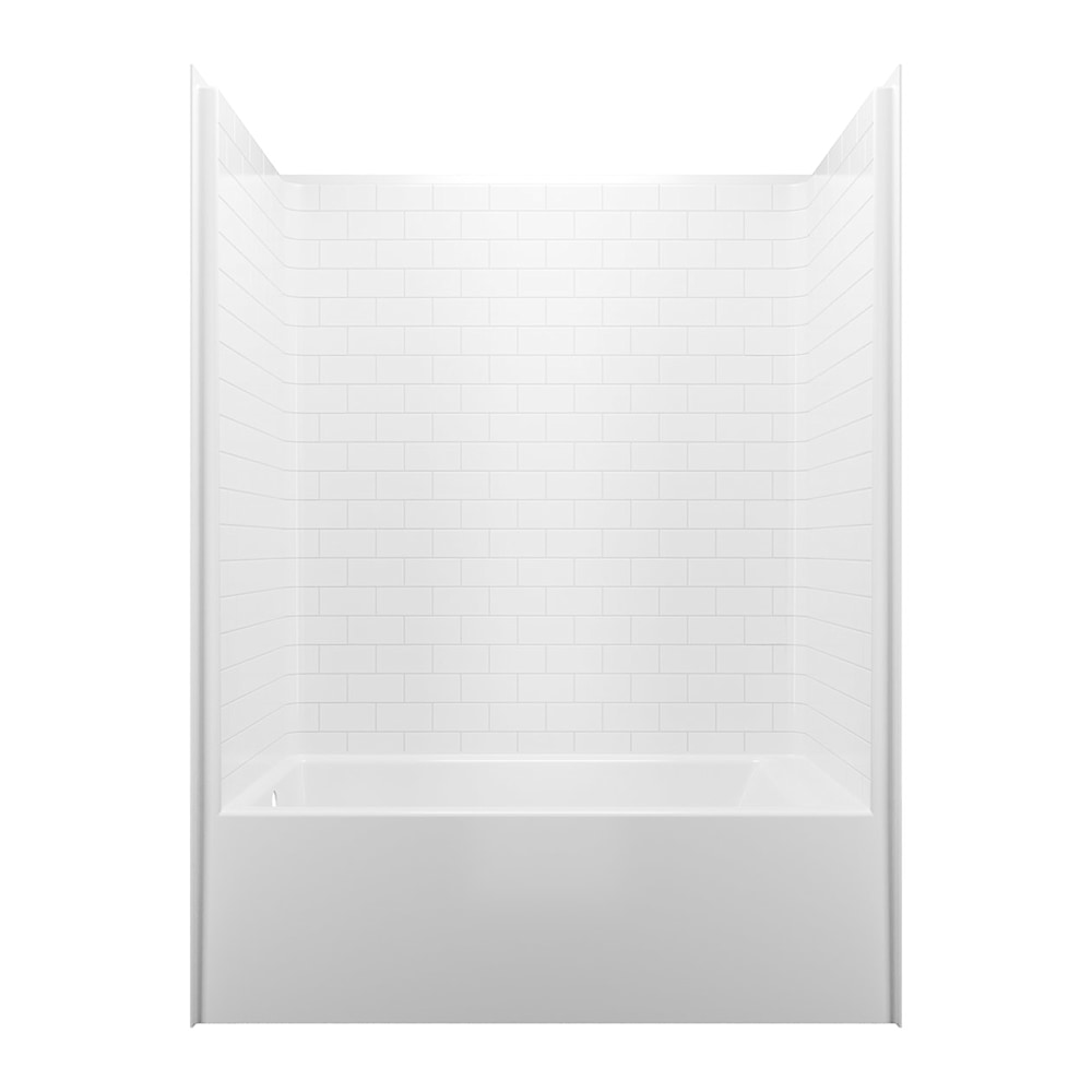 Via TS-6032 AcrylX Alcove Right-Hand Drain One-Piece Tub Shower in