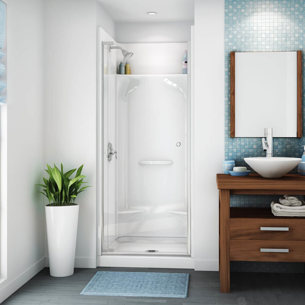 KDS 3232 AcrylX Alcove Center Drain Four-Piece Shower in White