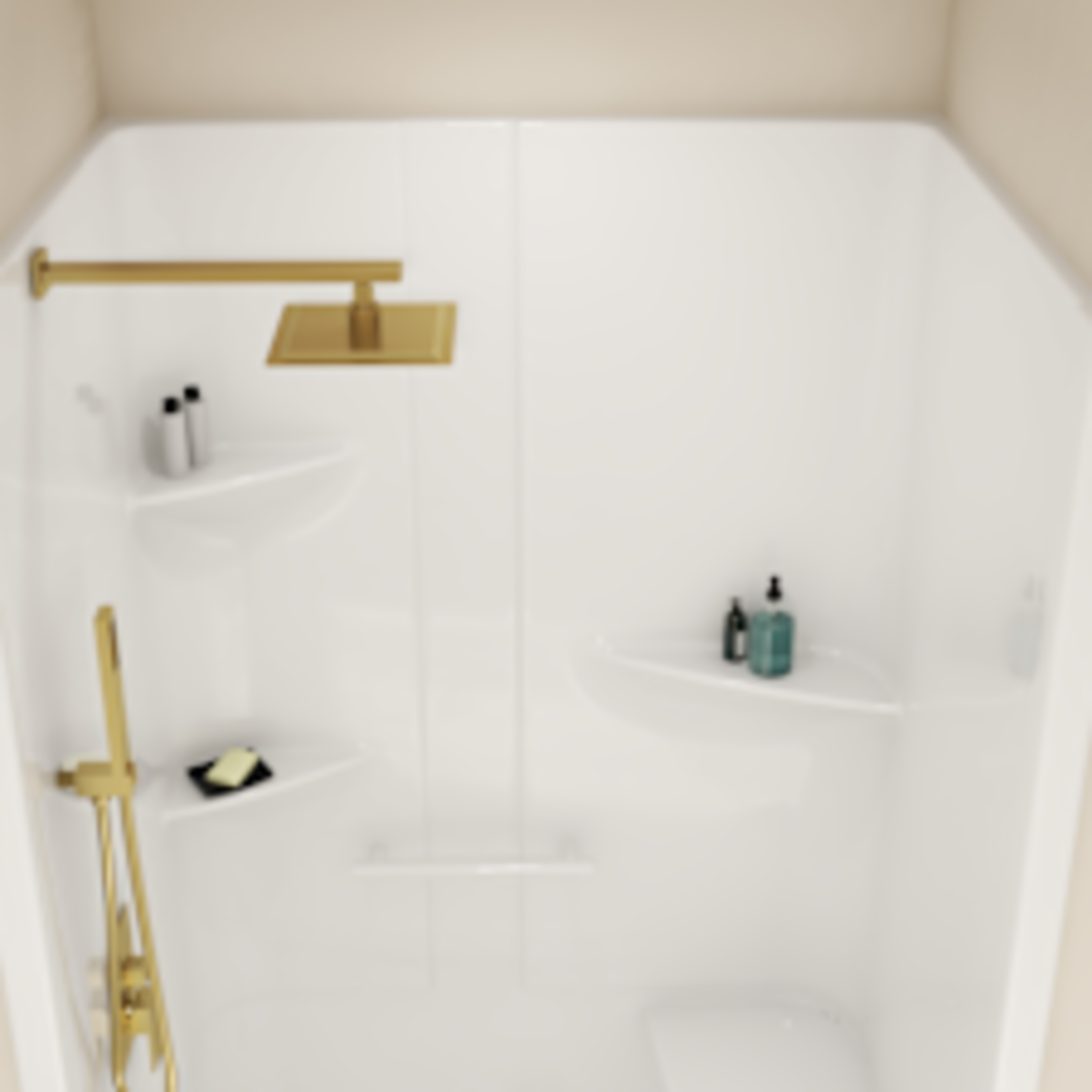 Allia SH-3636 Acrylic Alcove Center Drain Two-Piece Shower in