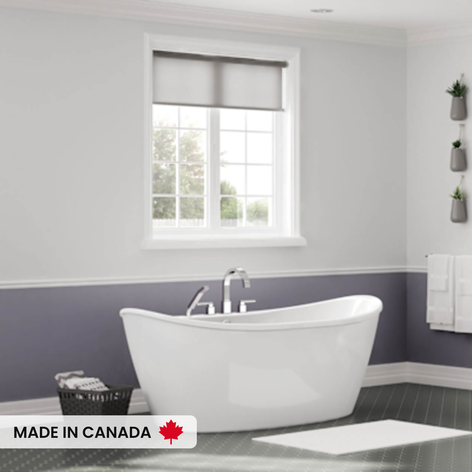 アクアデオ　セット Delsia 6636 AcrylX Freestanding Center Drain Bathtub in White with
