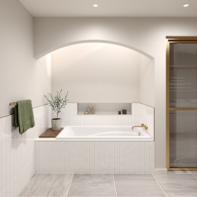 Optik 6032 Acrylic Drop-in End Drain Aerofeel Bathtub in White
