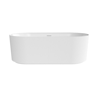 Tori 6732 Acrylic Freestanding Center Drain Bathtub in White