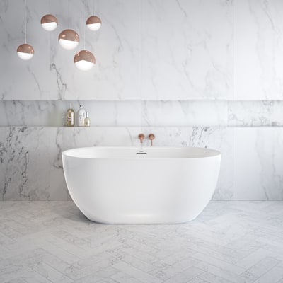 Tosca 5932 Acrylic Freestanding Center Drain Bathtub in White with