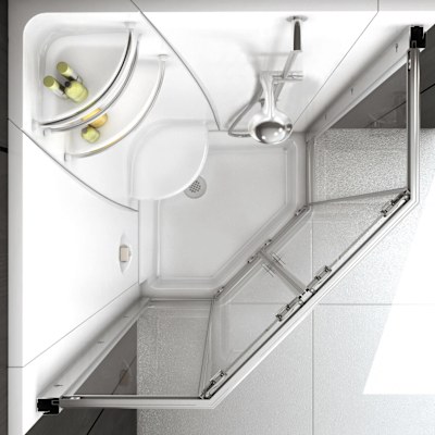 Freestyle 40 Neo-Angle 40 x 40 Acrylic Corner Center Drain One