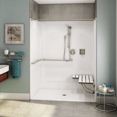 OPS-6036 ADA Compliant (with Seat) AcrylX Alcove Center Drain One