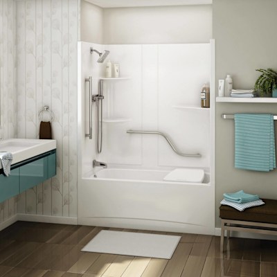 Allia TS-6032 AFR Acrylic Alcove Right-Hand Drain One-Piece Tub