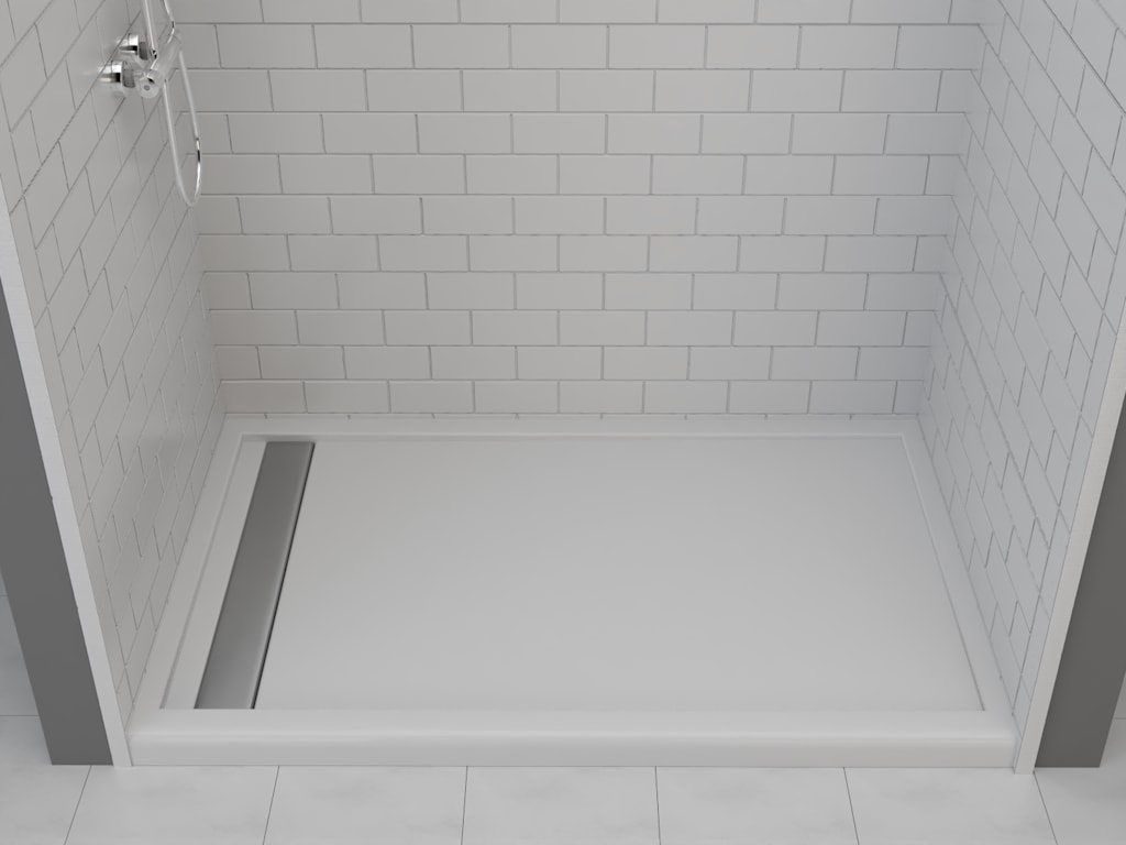 Cast Marble Shower Base - 66x42 TD 6.5in