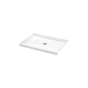 ShowerCast 48x34x3 Porcelain Enamel Alcove Shower Base with Round Drain