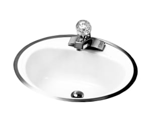 Daffodil 16 x 19 Porcelain Enamel Flat Rim Sink