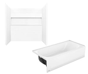 NexTile FHA AFR 6030 Direct-to-Stud Caulk-free System with Aloha Bathtub