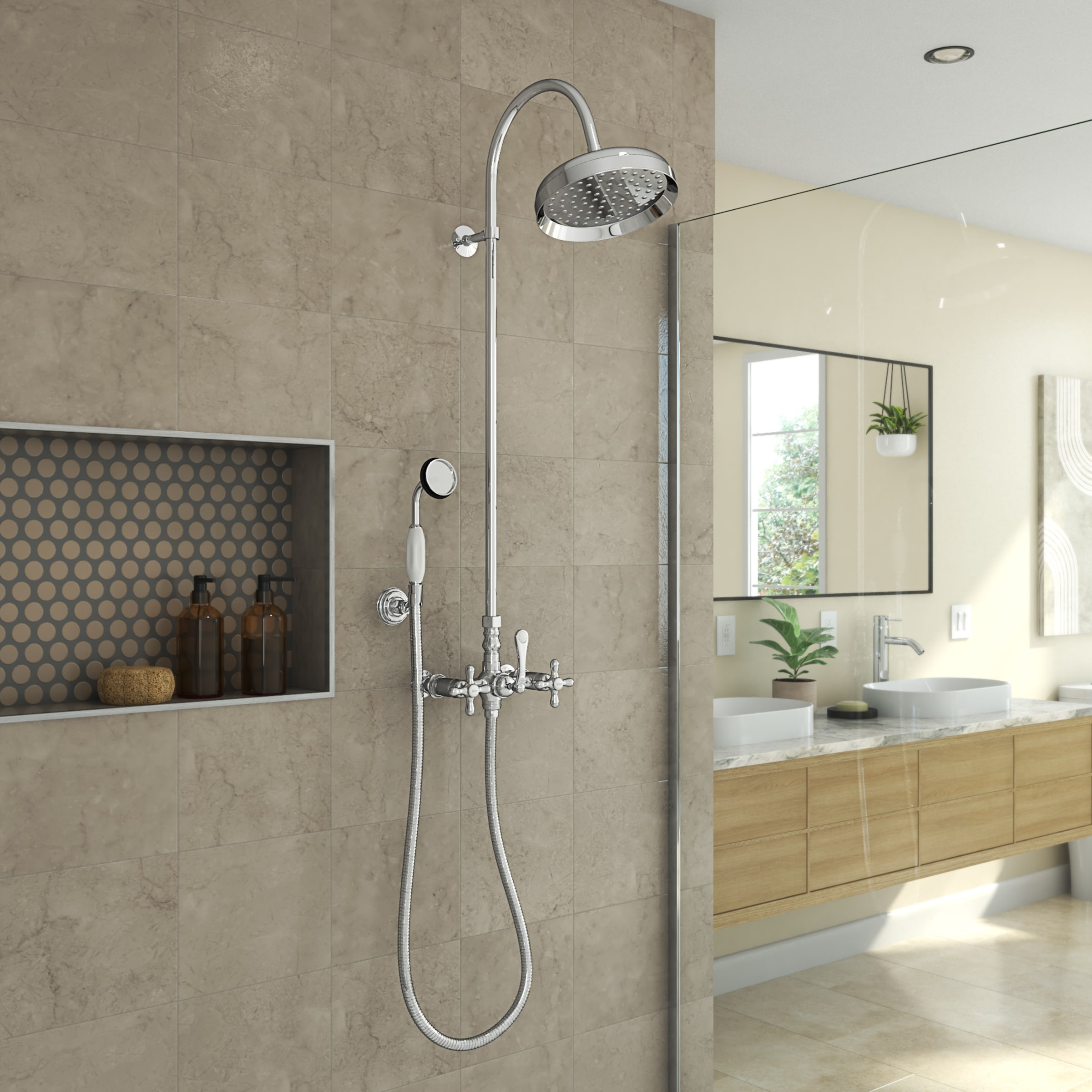 Abbey 10 x 28 1/2 Shower Faucet Set with Handshower
