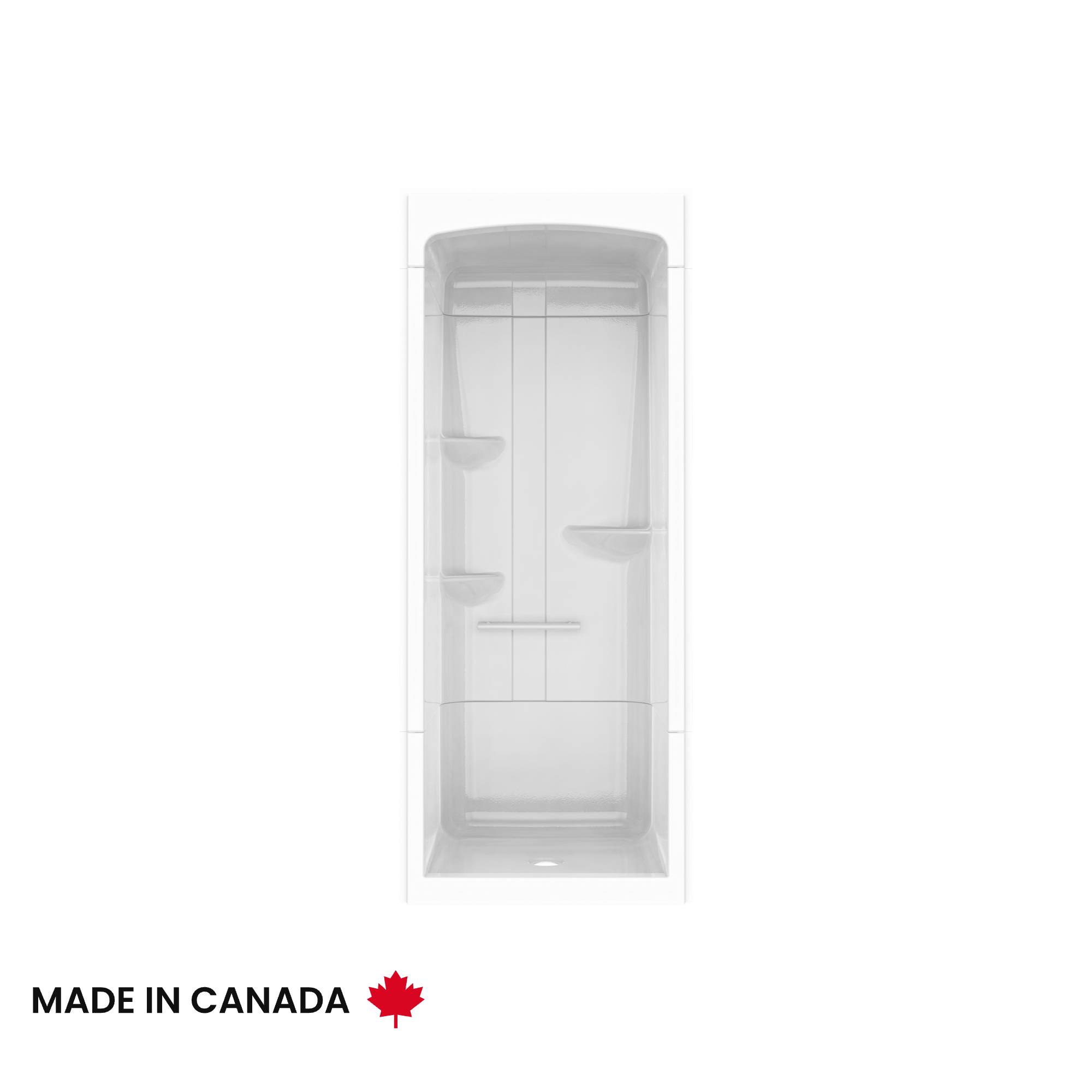Allia SHR-3636 Acrylic Alcove Center Drain Three-Piece Shower in