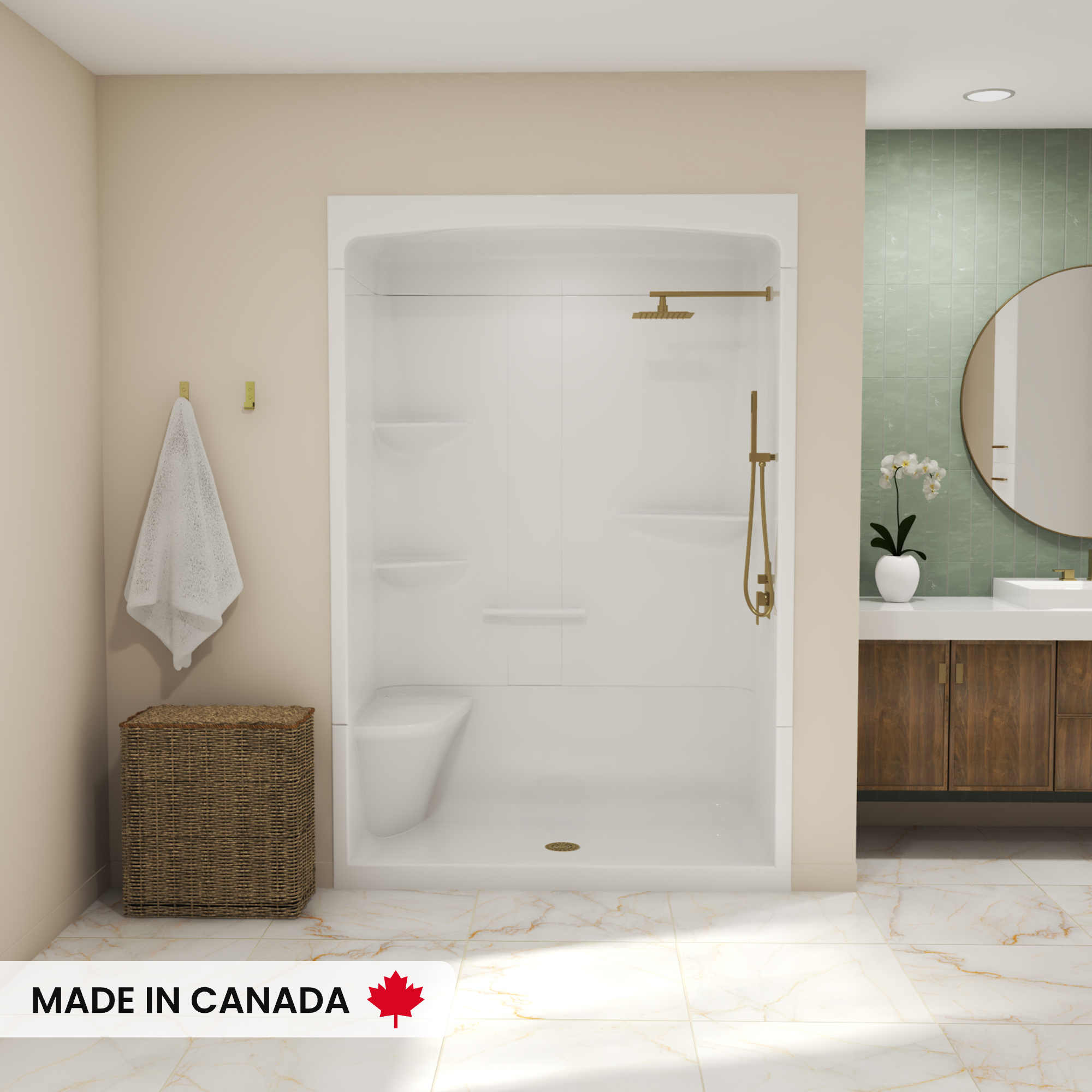 Kameleon 51-55 x 71 in. 6 mm Bypass Shower Door for Alcove