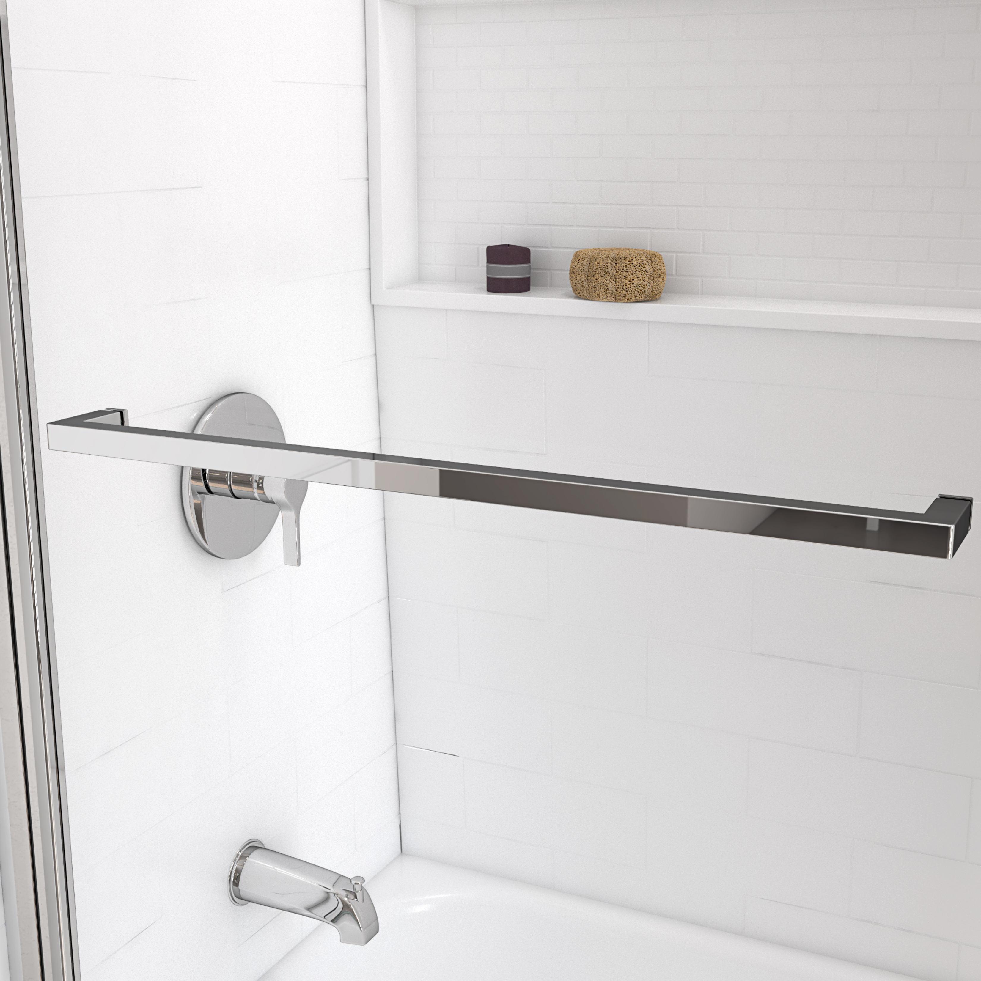 Maui 34 inch W x 58 inch H Frameless Swing Tub Door