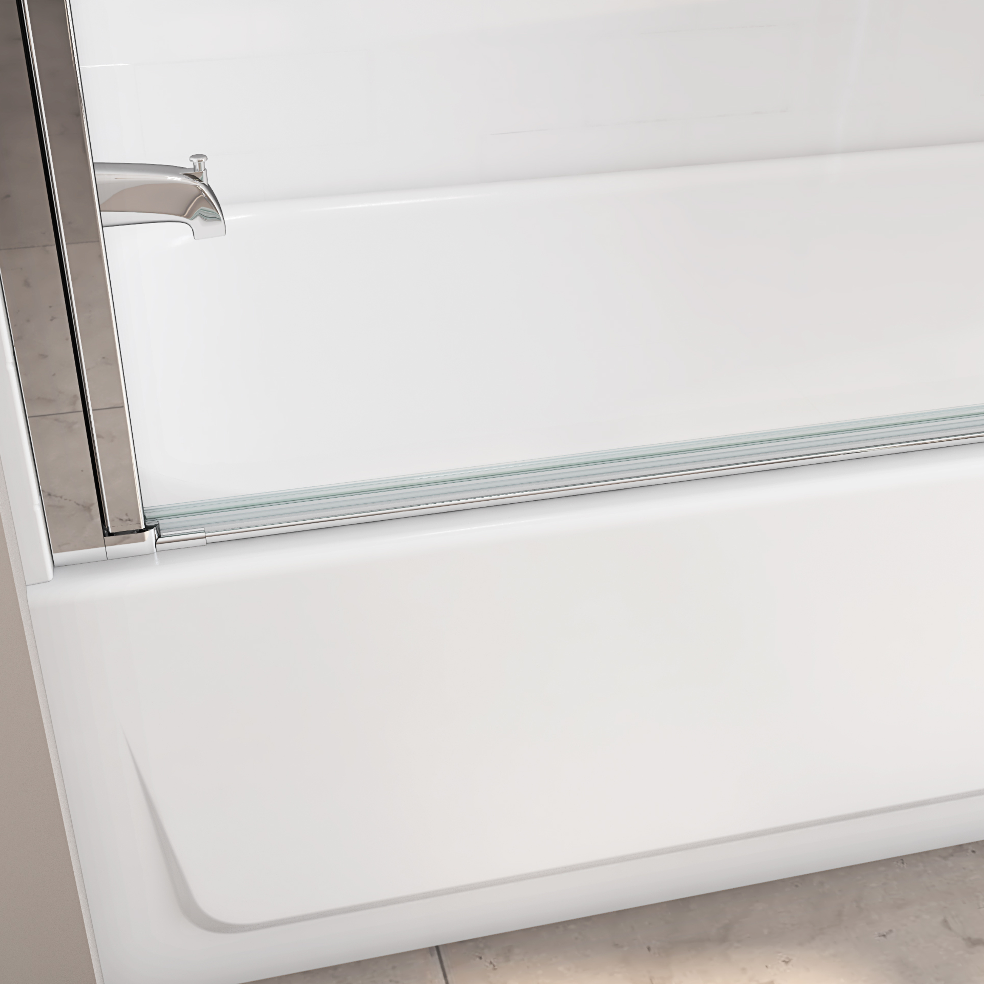 Maui 34 inch W x 58 inch H Frameless Swing Tub Door