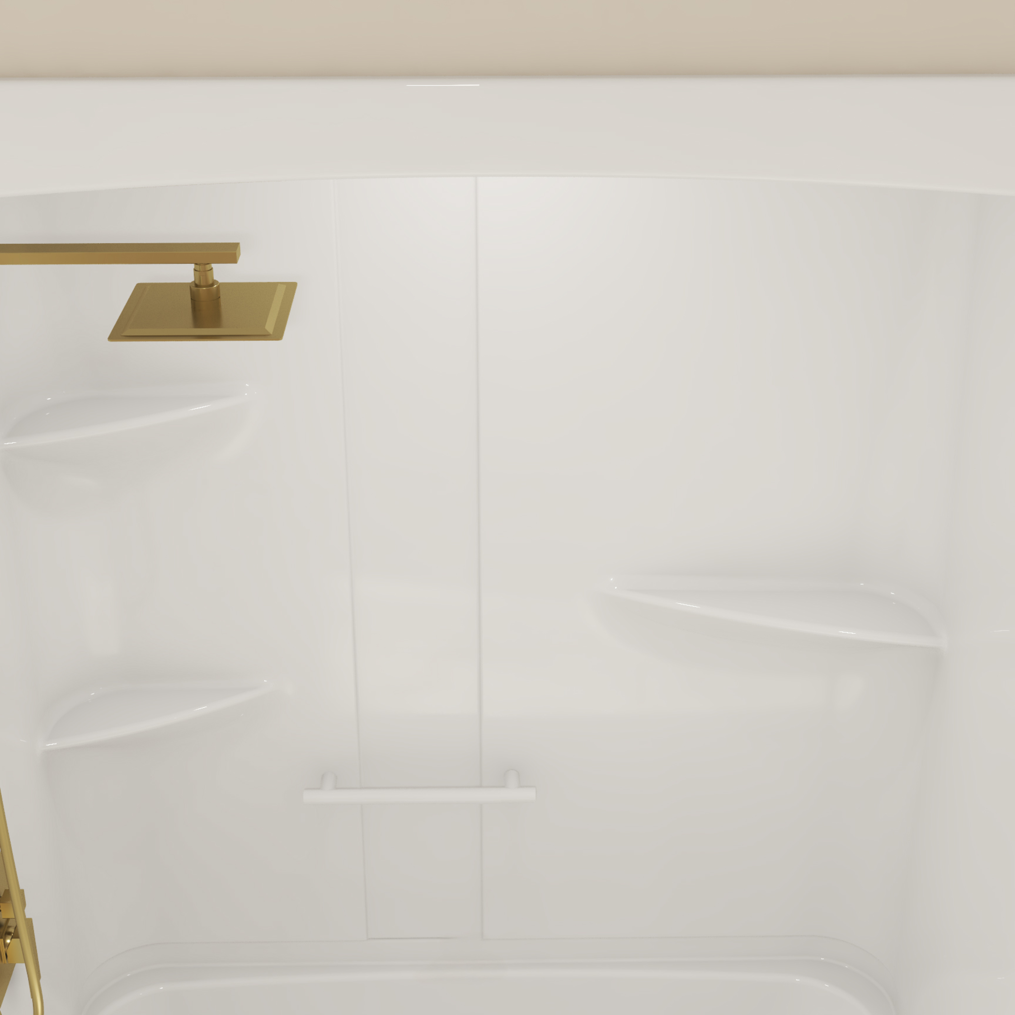 Allia TSR-6032 AFR Acrylic Alcove Right-Hand Drain Three-Piece Tub