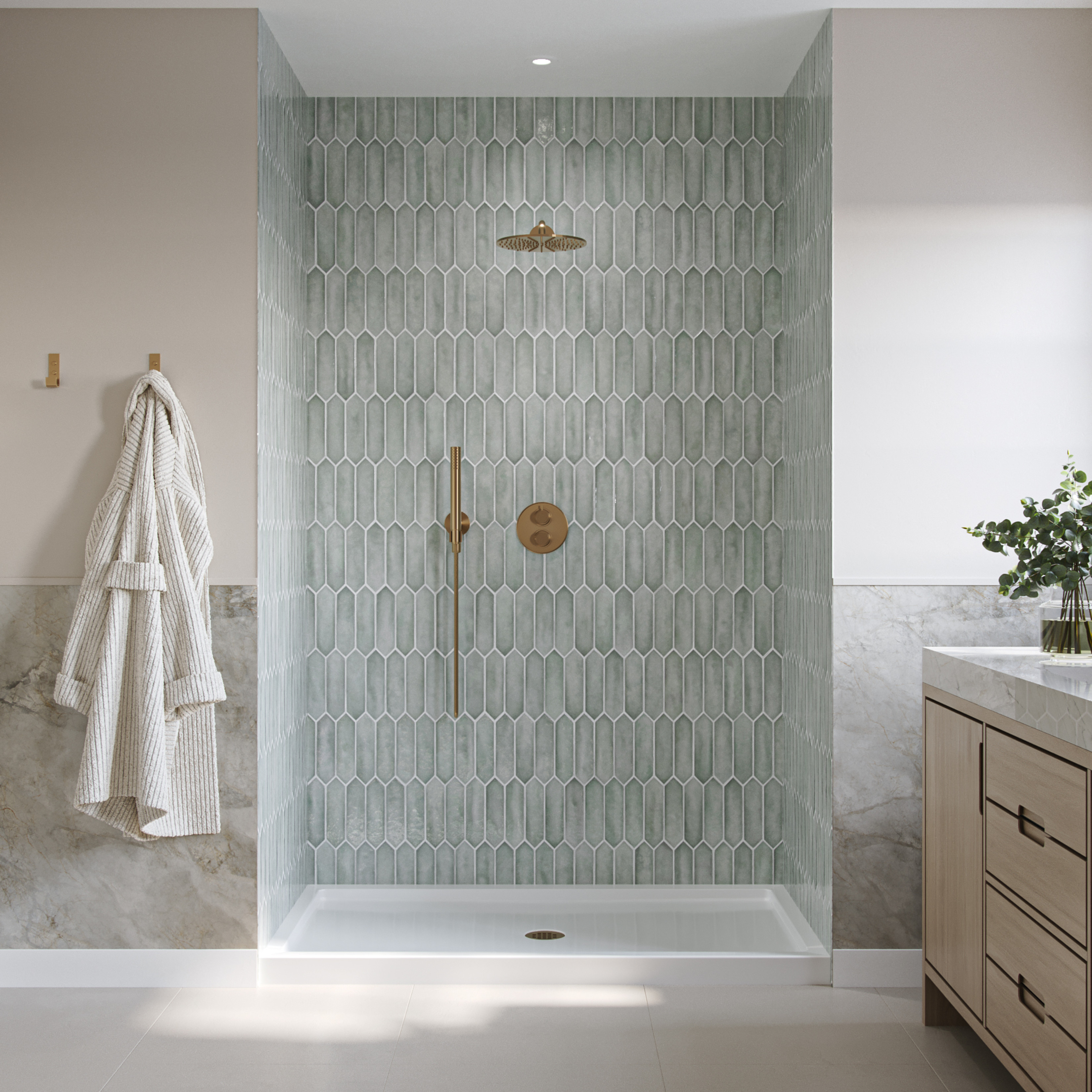 Polar 54-59 ½ x 68 in. Bypass Shower Door for Alcove Installation