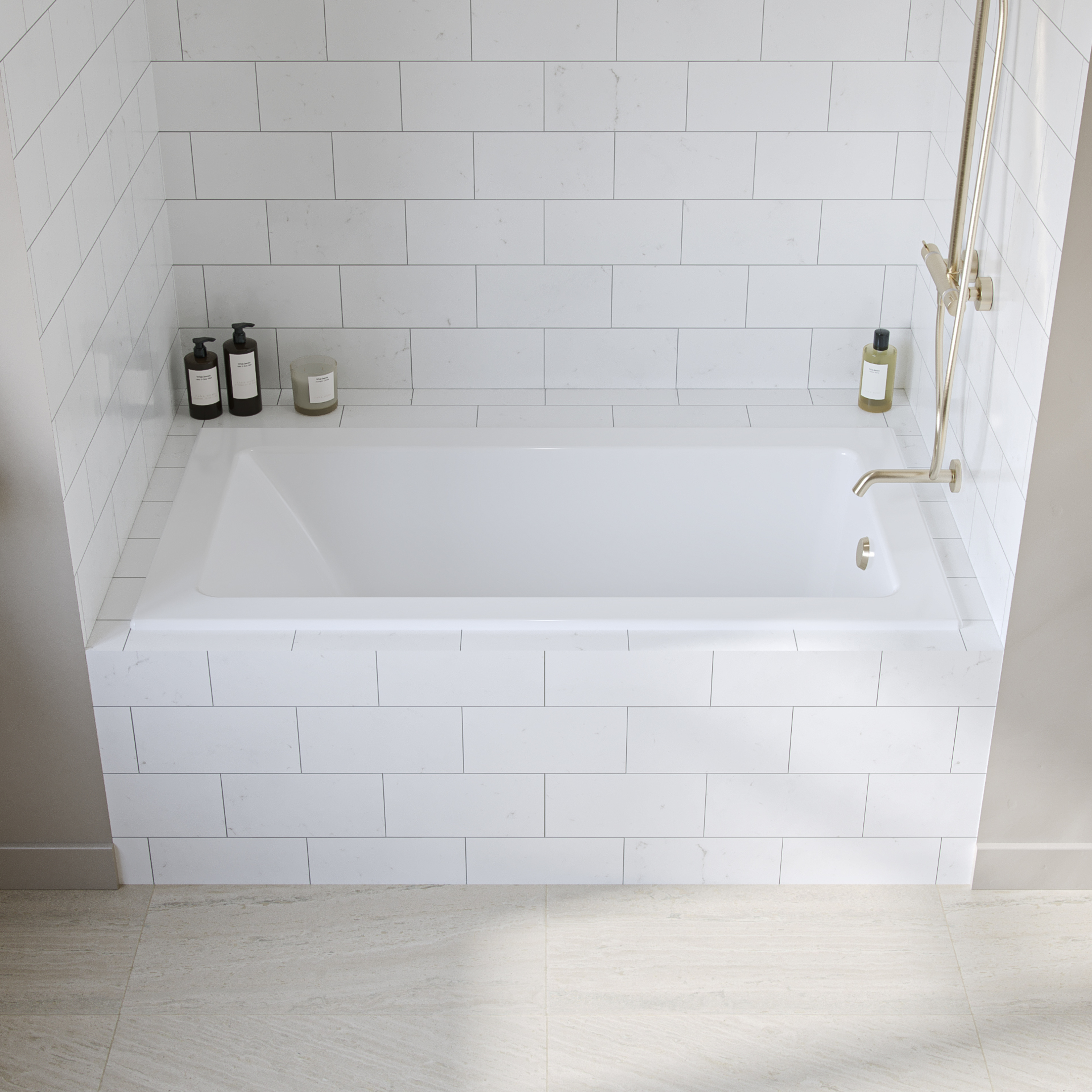 Freedom Acrylic 60 x 32 Drop-In Bathtub In White