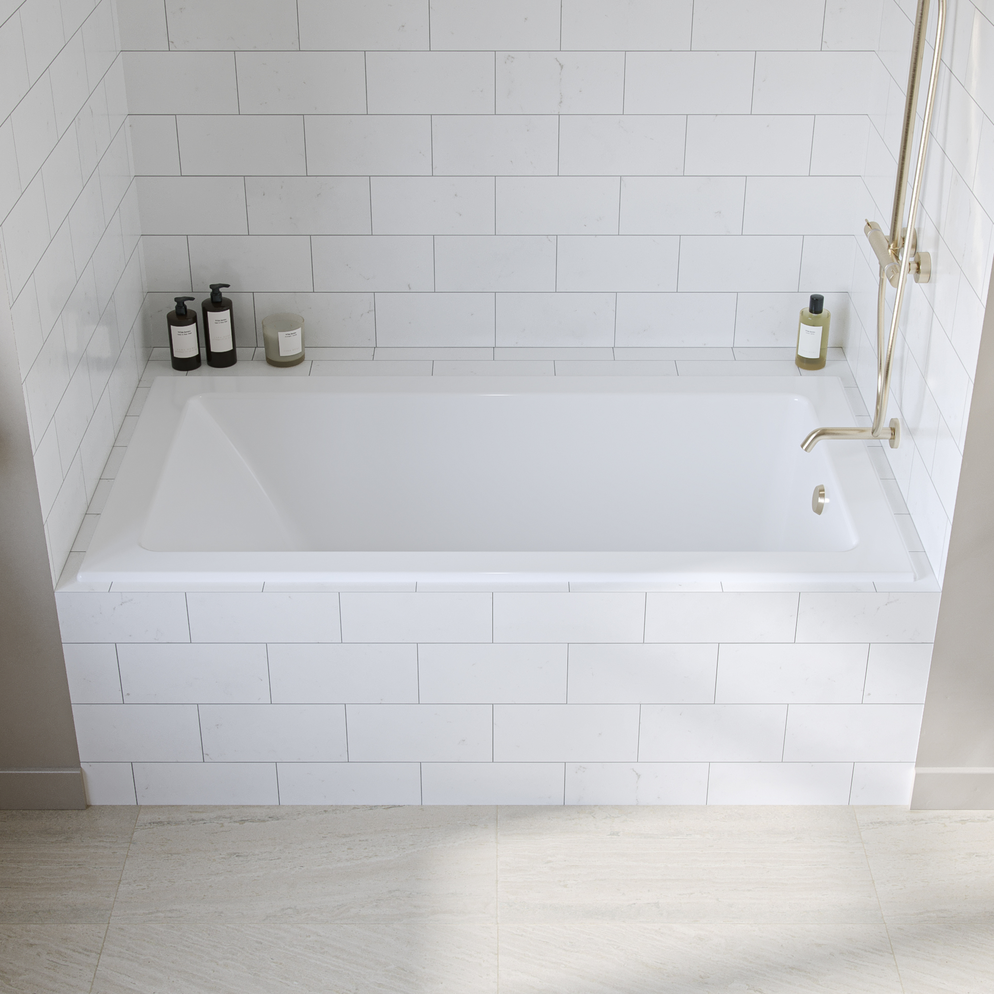 Freedom Acrylic 66 x 36 Drop-In Bathtub In White
