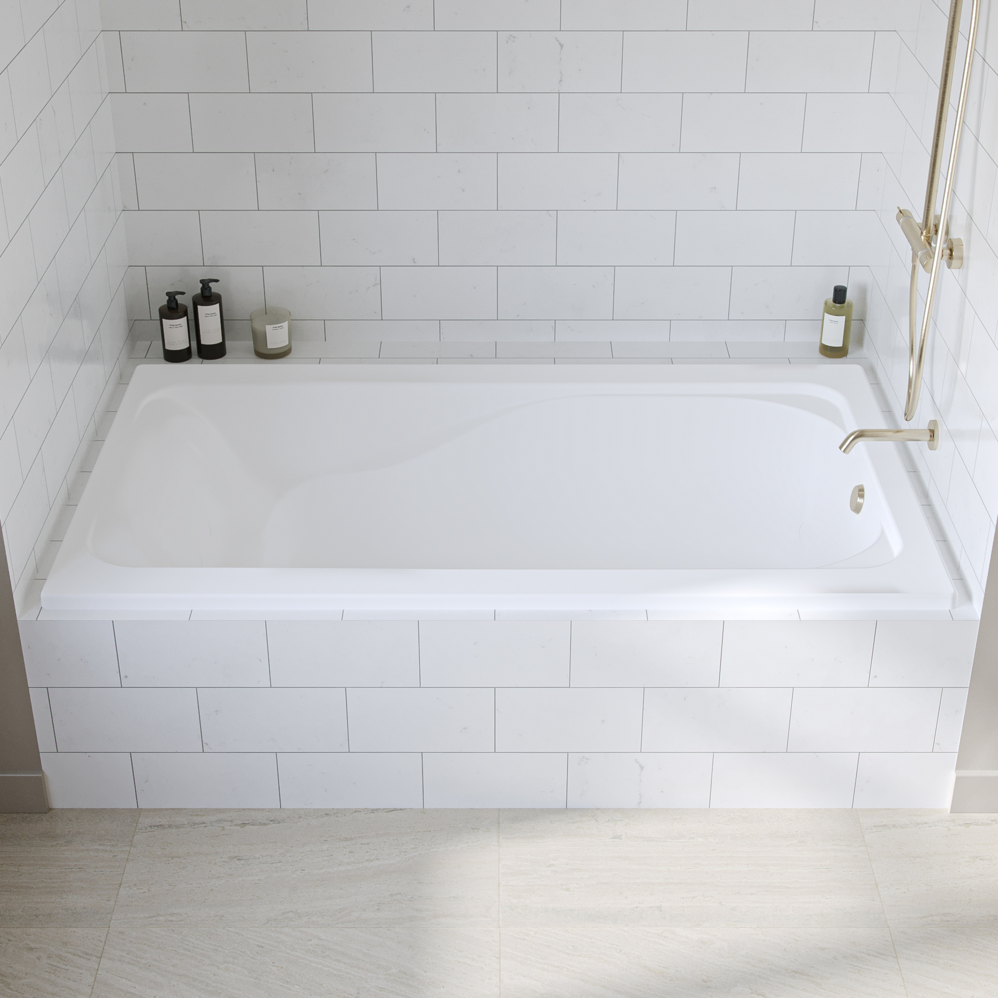 Freedom Acrylic 72 x 42 Drop-In Bahtub In White