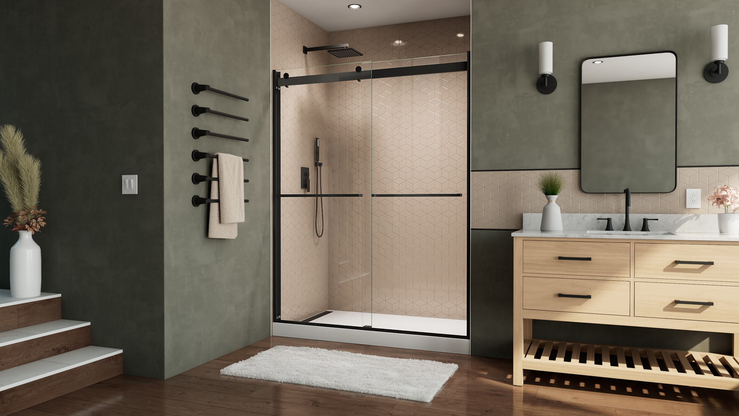 DreamLine Essence-H 56 - 60 inch W x 76 inch H Semi-Frameless