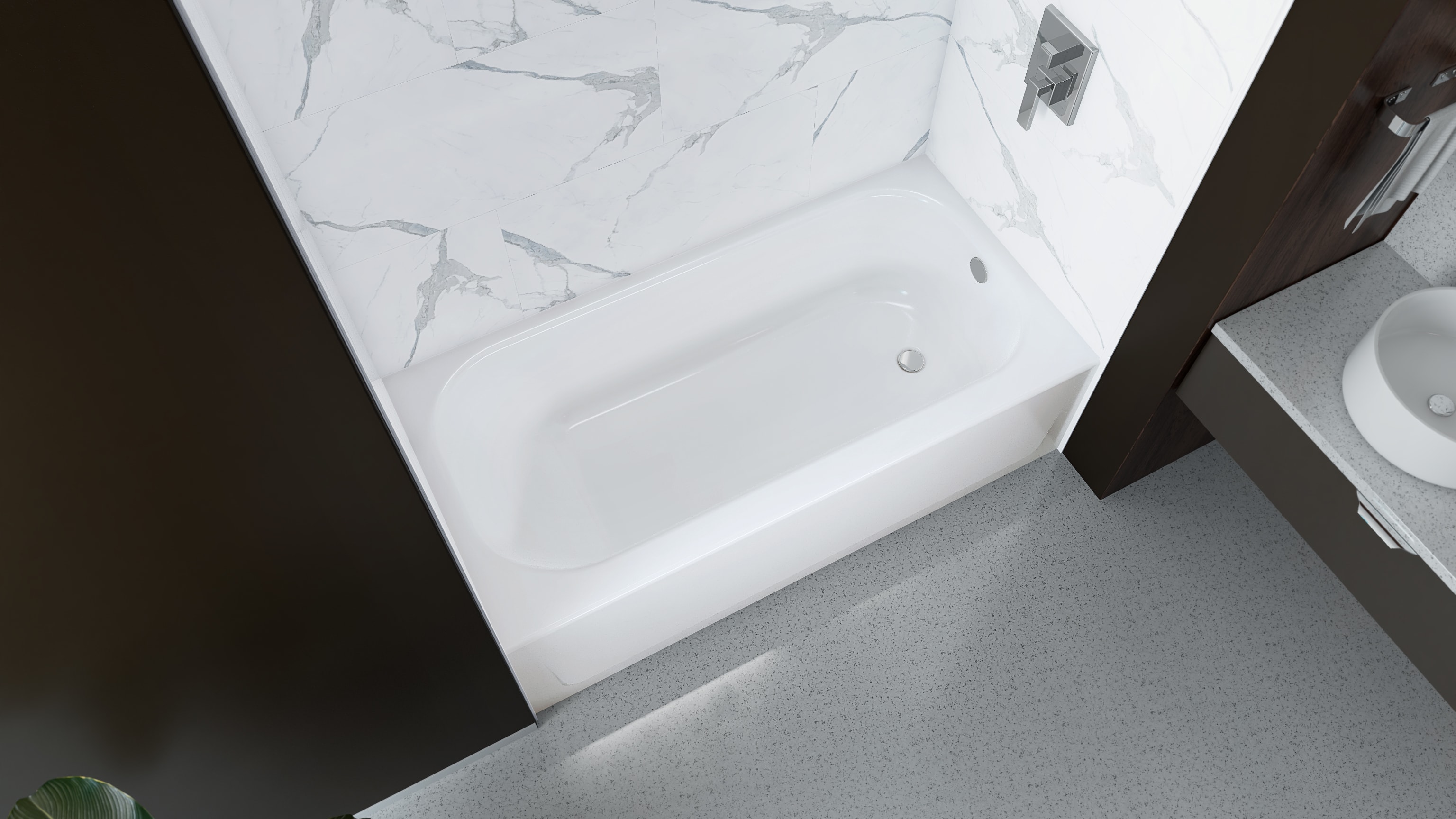 MauiCast 6030 Porcelain Enamel Alcove Bathtub