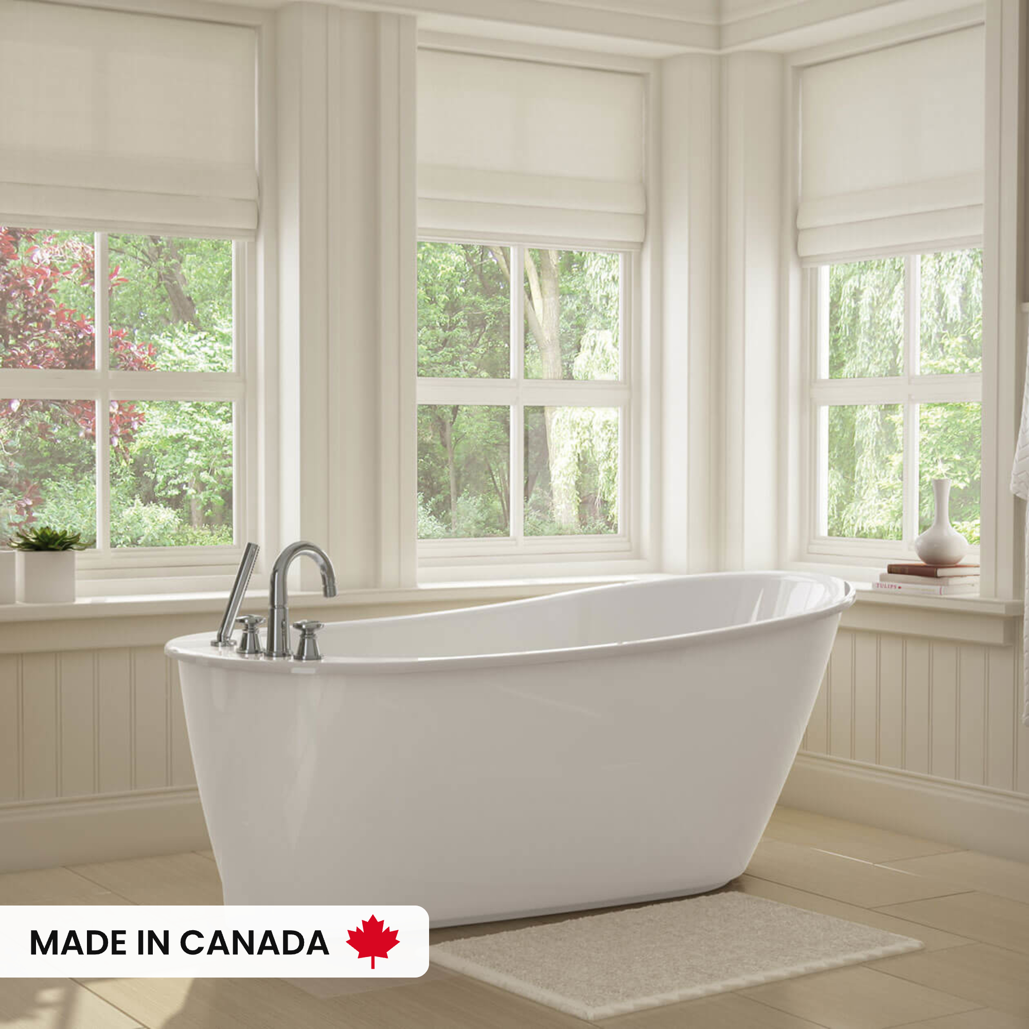 lady　0825 Sax 6032 AcrylX Freestanding End Drain Bathtub in White with