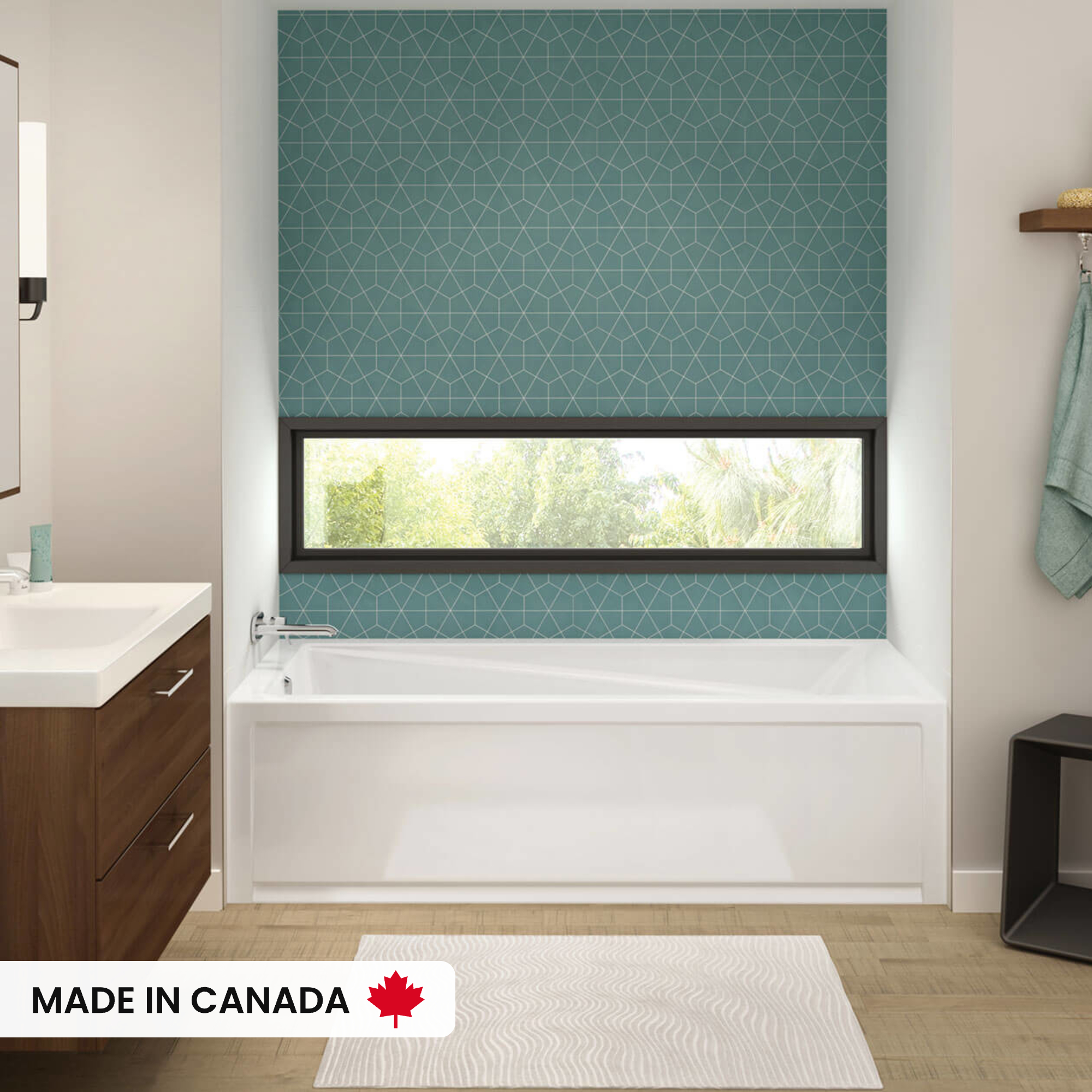 Exhibit 7236 IFS Acrylic Alcove Right-Hand Drain Bathtub in White