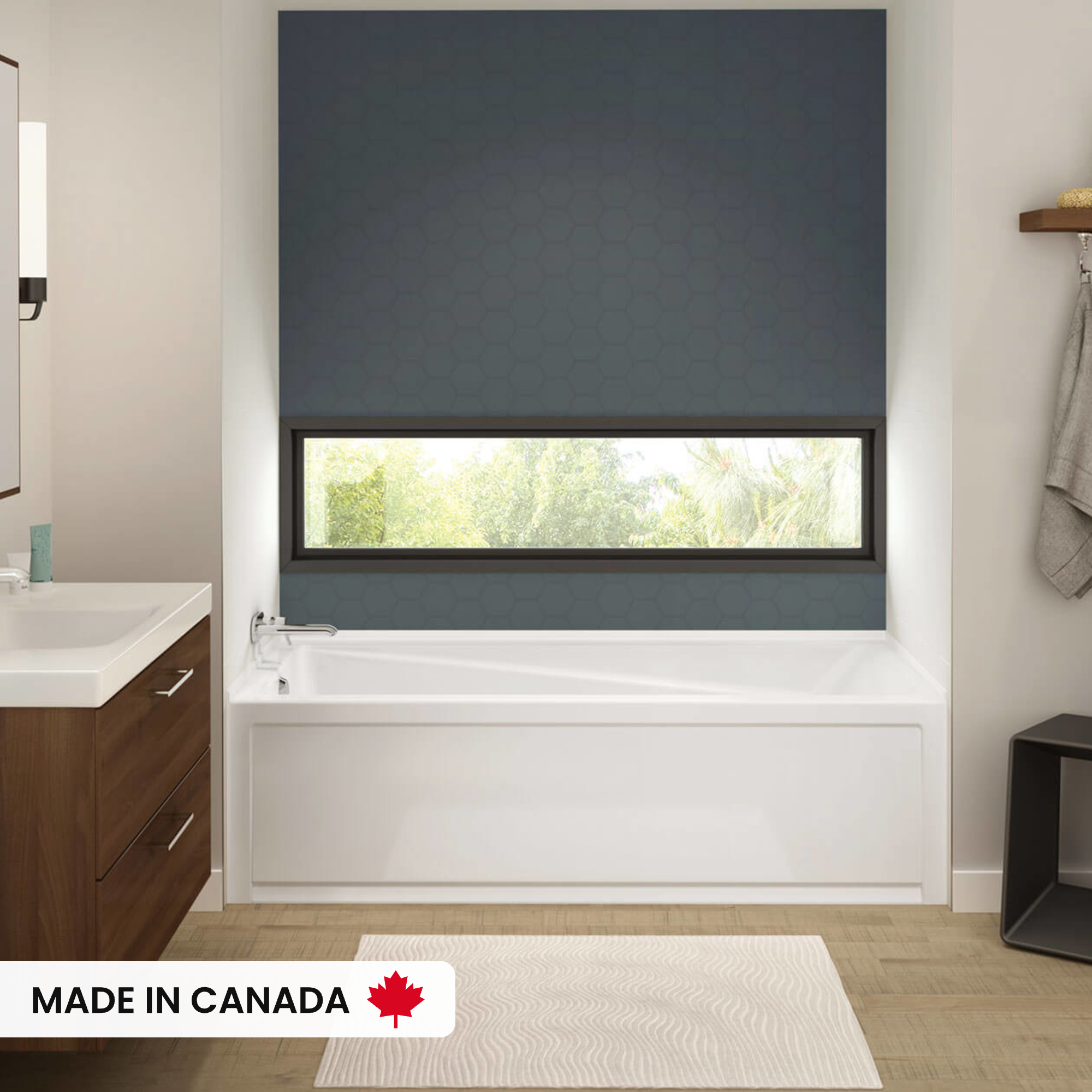 Exhibit 7232 IFS AFR DTF Acrylic Alcove Left-Hand Drain Bathtub in